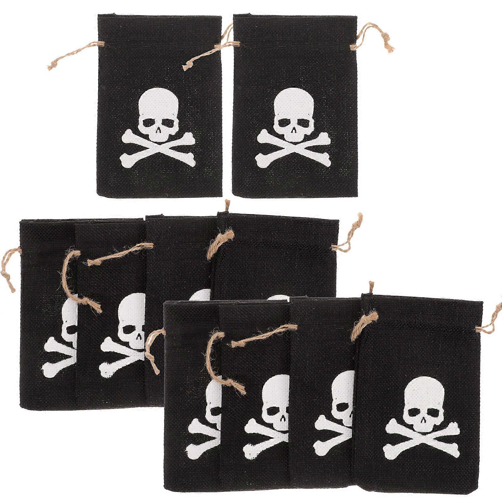 Skull Drawstring Bags Durable Storage Pouches for , Jewelry, Halloween Parties & Multi Use Game Props