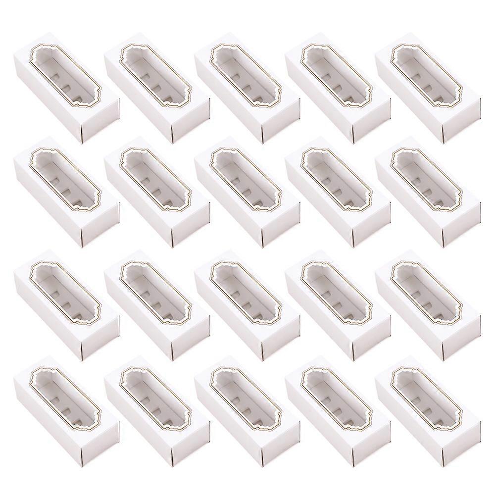 Paper Macaron Box White 20Pcs for Storage Use with Shockproof Insert