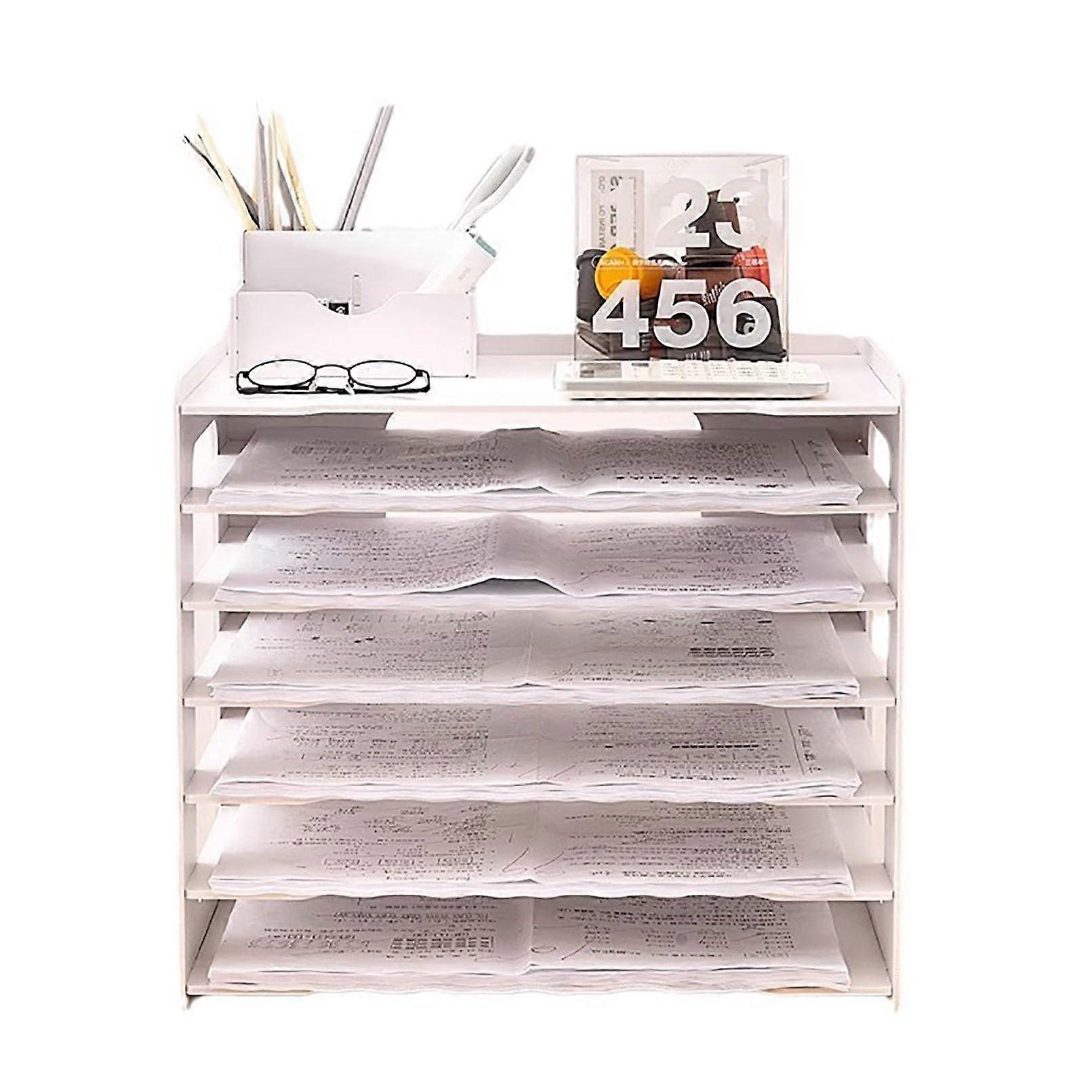 Large A3 White Office School Shelf with Letter and Magazine Shelf