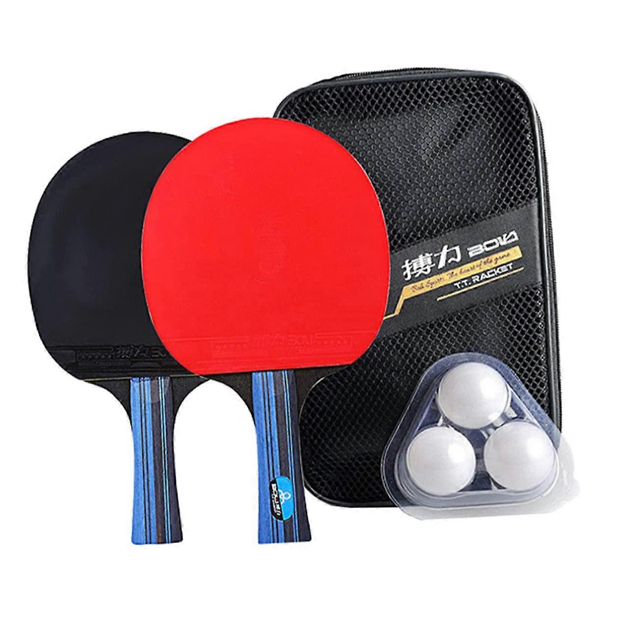 Outdoor Table Tennis Bat Throwing Games Bats Badminton Net TT Paddle Leather Red 1