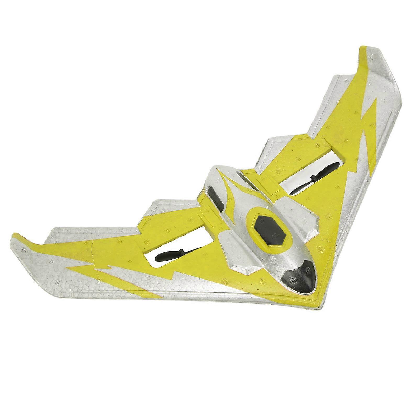 RC Plane Kit Glider Remote Control Airplane EPP Foam Aircraft with LED Light for Beginners Adults Kids Yellow 2 Batteries