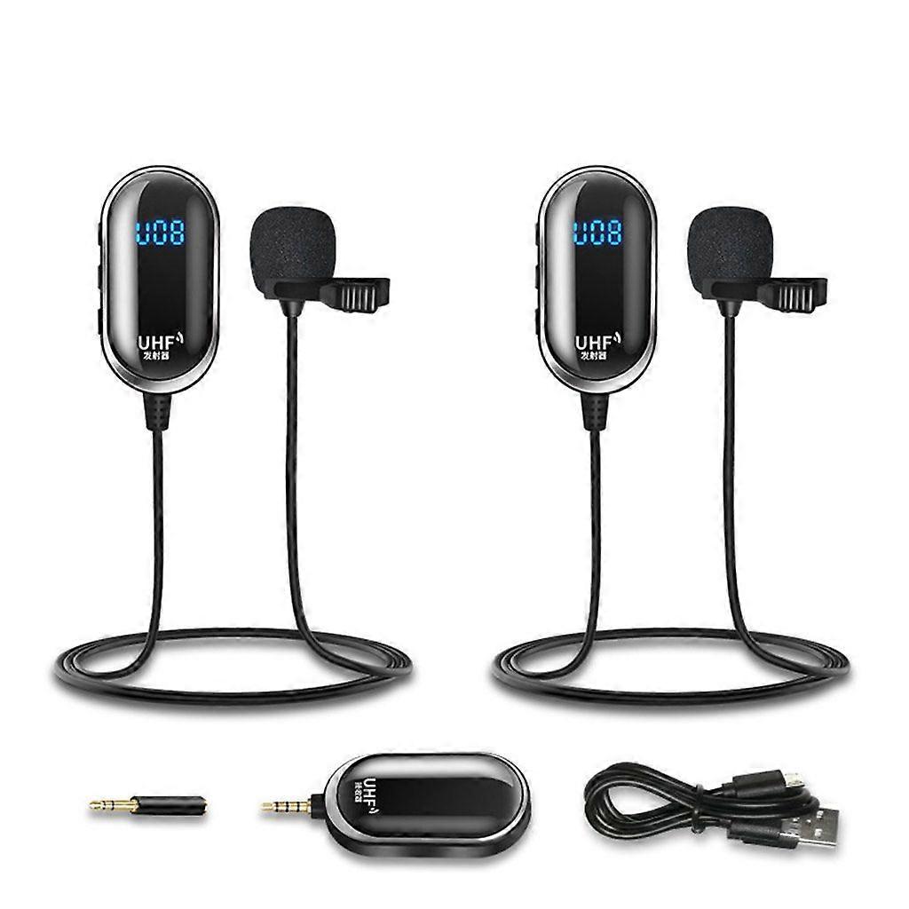 Wireless Lavalier Microphone System External Lapel Mic with Volume Adjustment