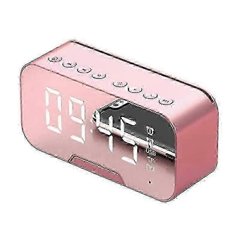 Bluetooth Speakerportable Led Mirror Digital Wireless Bluetooth Speaker Alarm Clock Multifunction