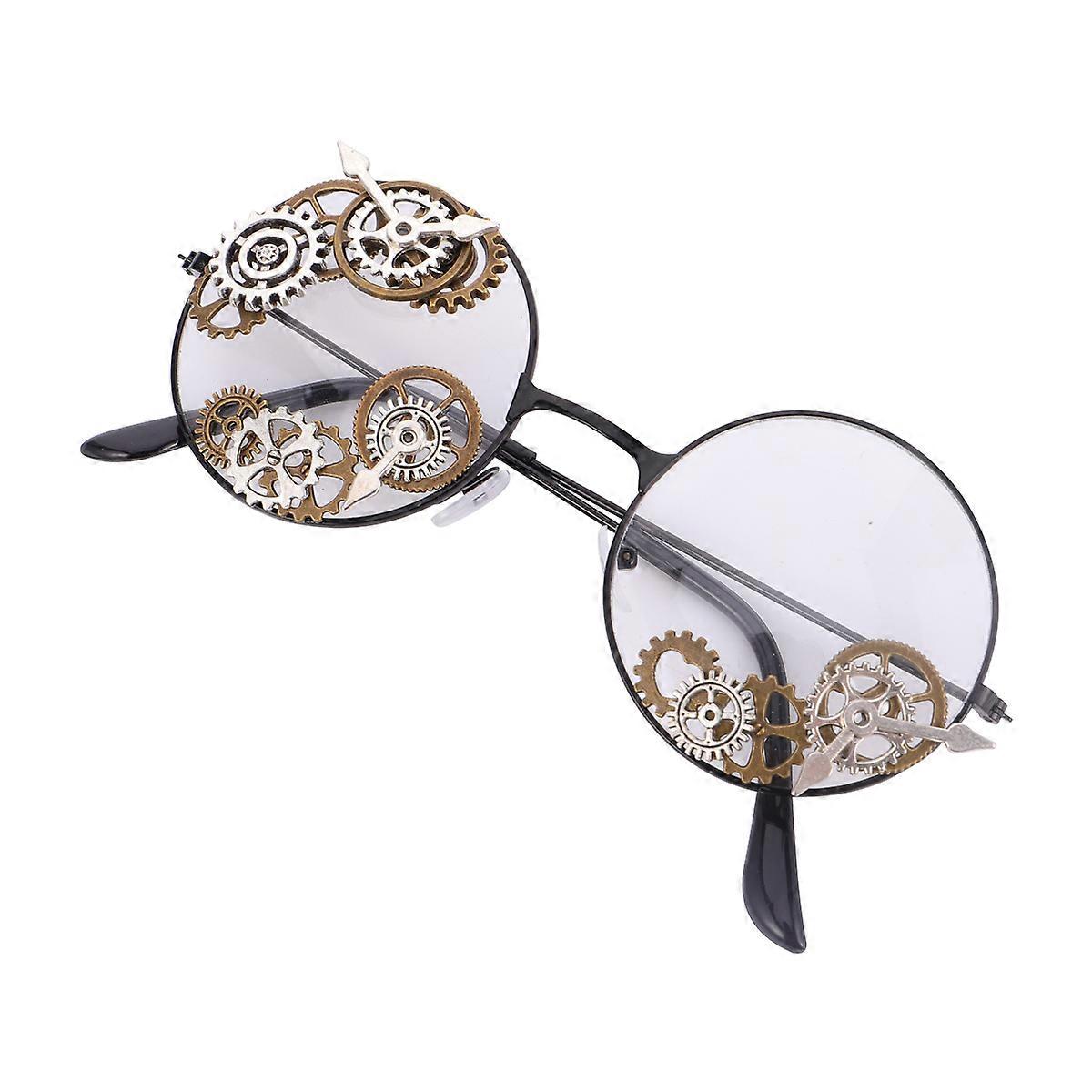 Circular Glasses Costume Party Photography Props Plastic 14X5.2CM 1Pc