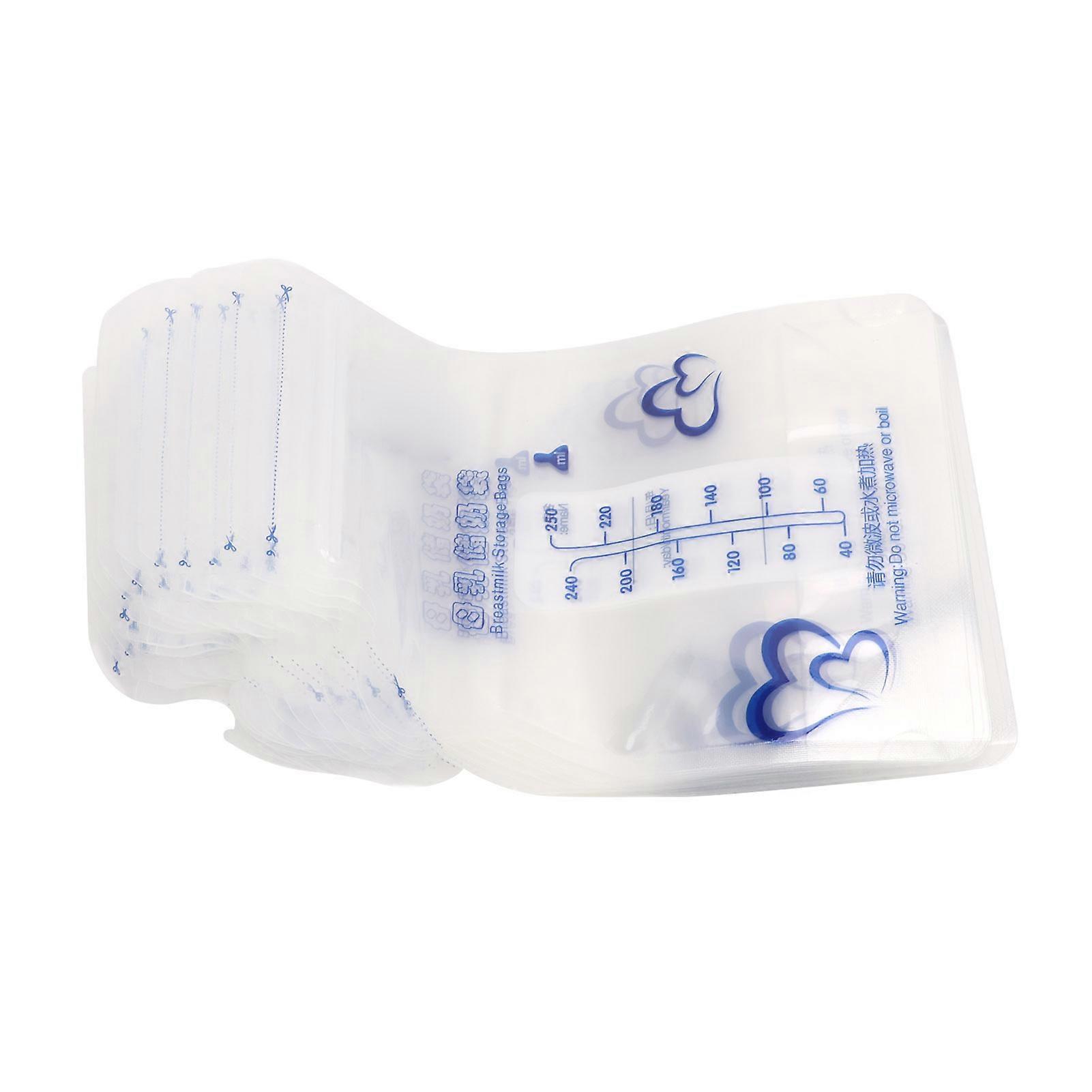 30pcs 250ml Breastmilk Storage Bag Completely Sealed Bisphenol A Free Portable Spout Milk Bags for Mothers