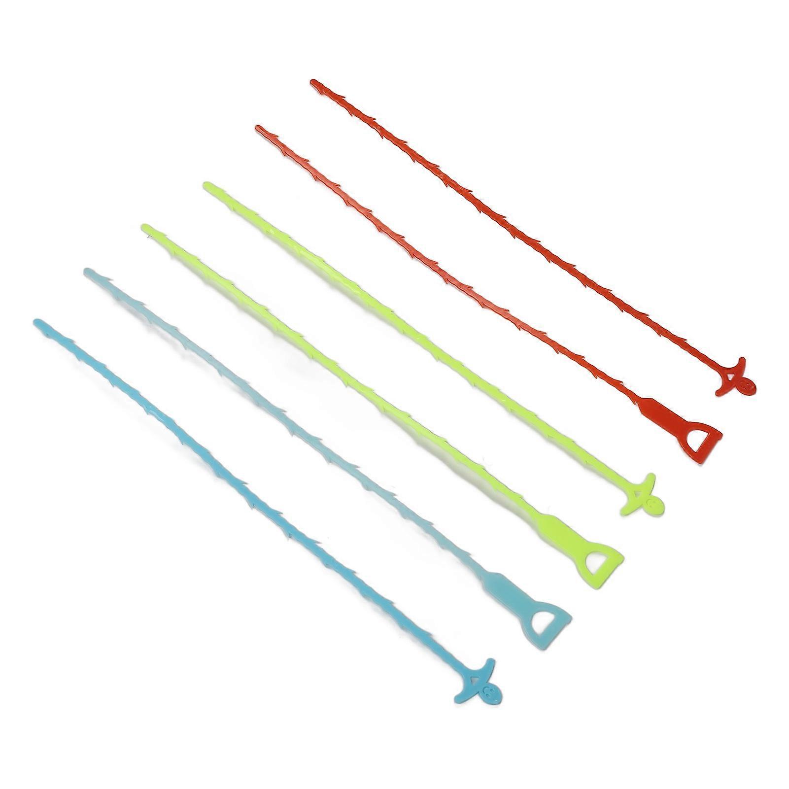 6Pcs Drain Auger Hair Cleaning Tool Versatile Rugged Soft Flexible Drain Clog Remover Tool for Sink Toilet