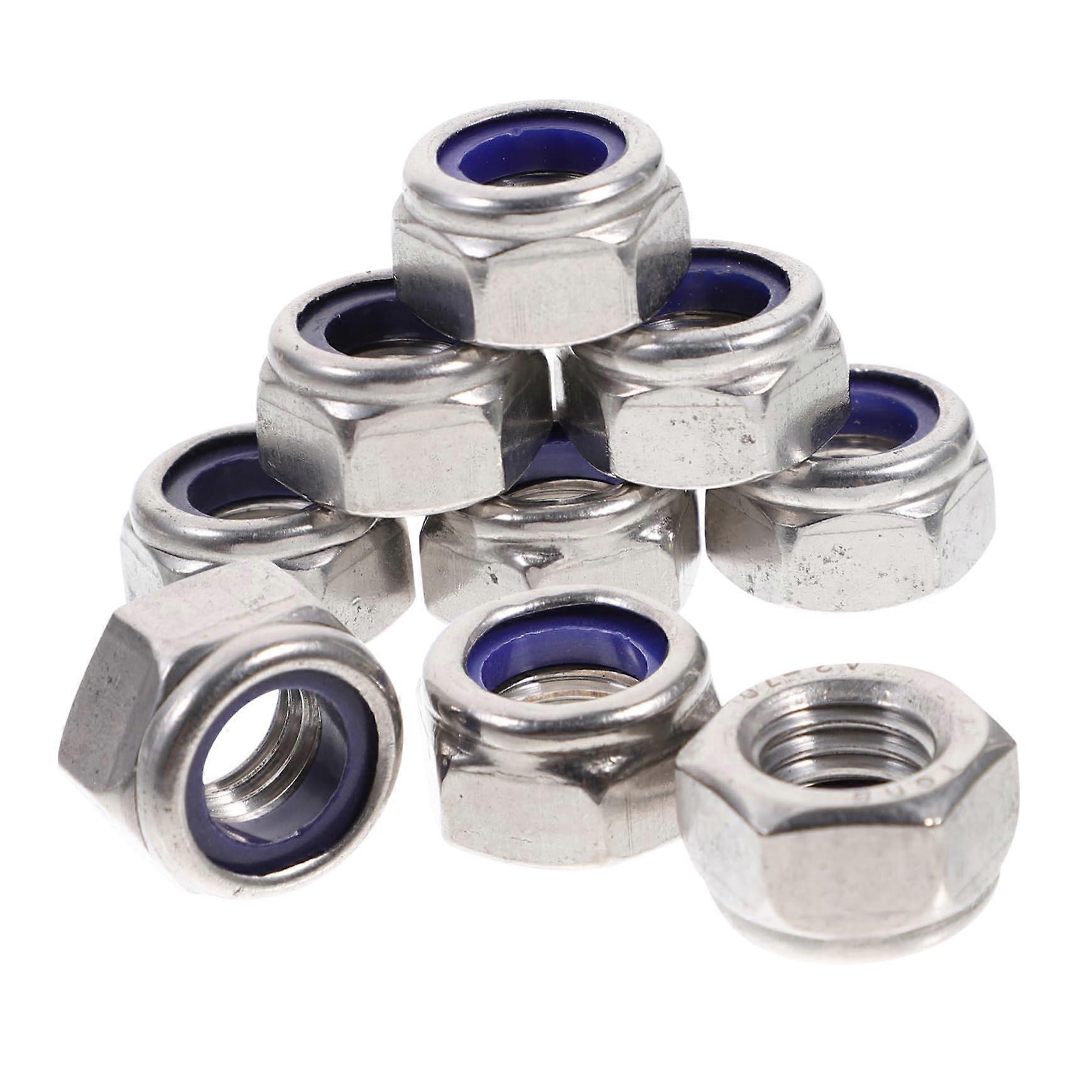 20 pieces hexagon lock nut with insert, sturdy and practical lock nuts for versatile applications in securing equipment.