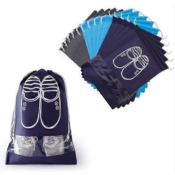 Blue/gray/black shoe storage bag, 44*32cm, 15 pcs