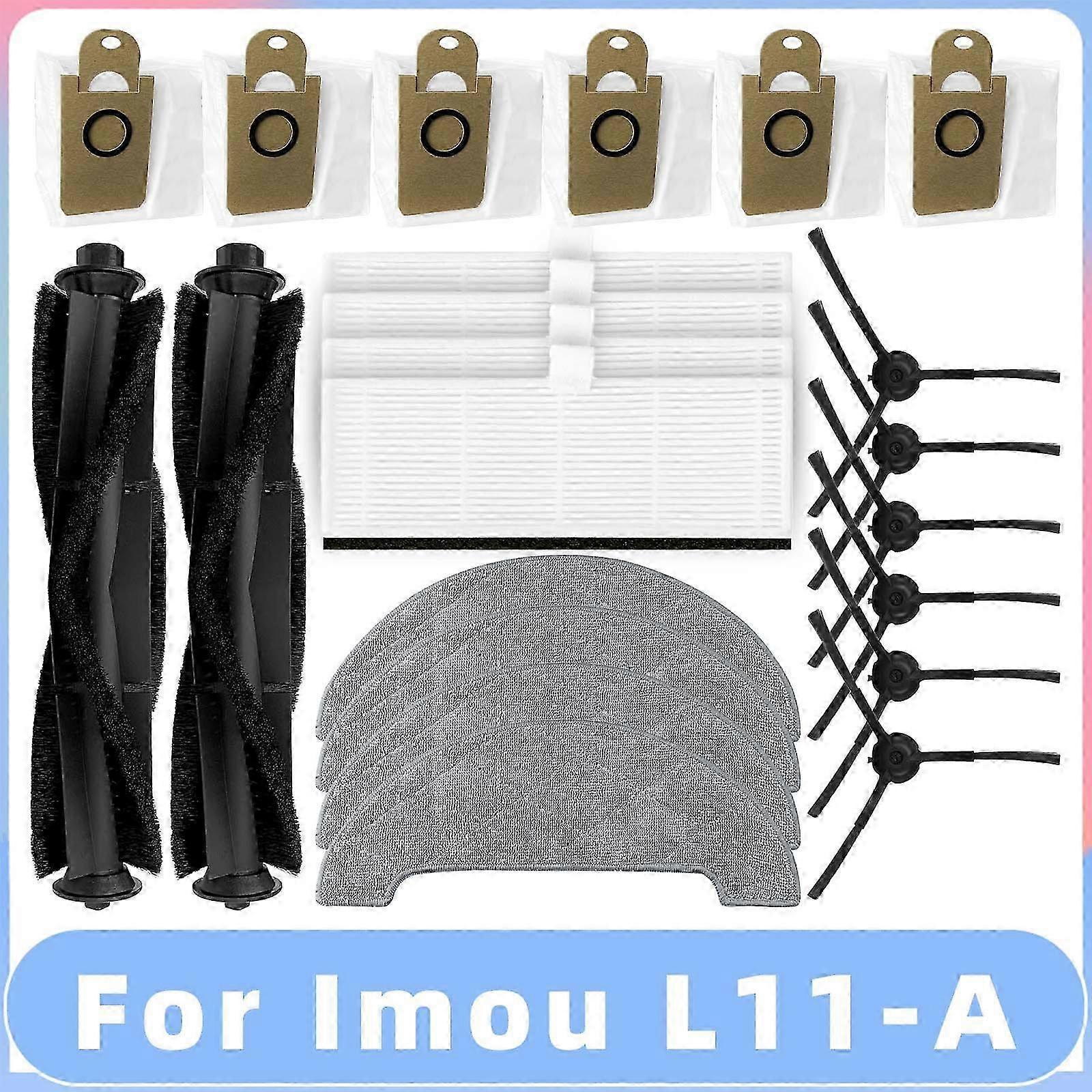 2025 For Imou L11 Spare Part Main Brush Spin Edge Side Brush Hepa Filter Mop Rag Dust Bag Robot Vacuum Cleaner Accessories Kit