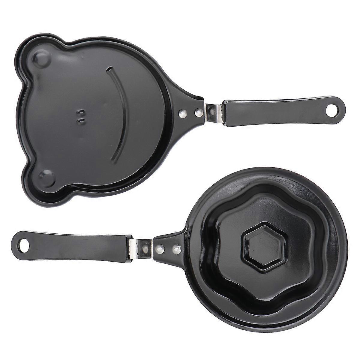 2 Pcs Mini Nonstick Omelette Pan, Cartoon Egg Frying Pan for Pancakes, Fried Eggs, Muffins, and Sandwiches, Assorted Styles