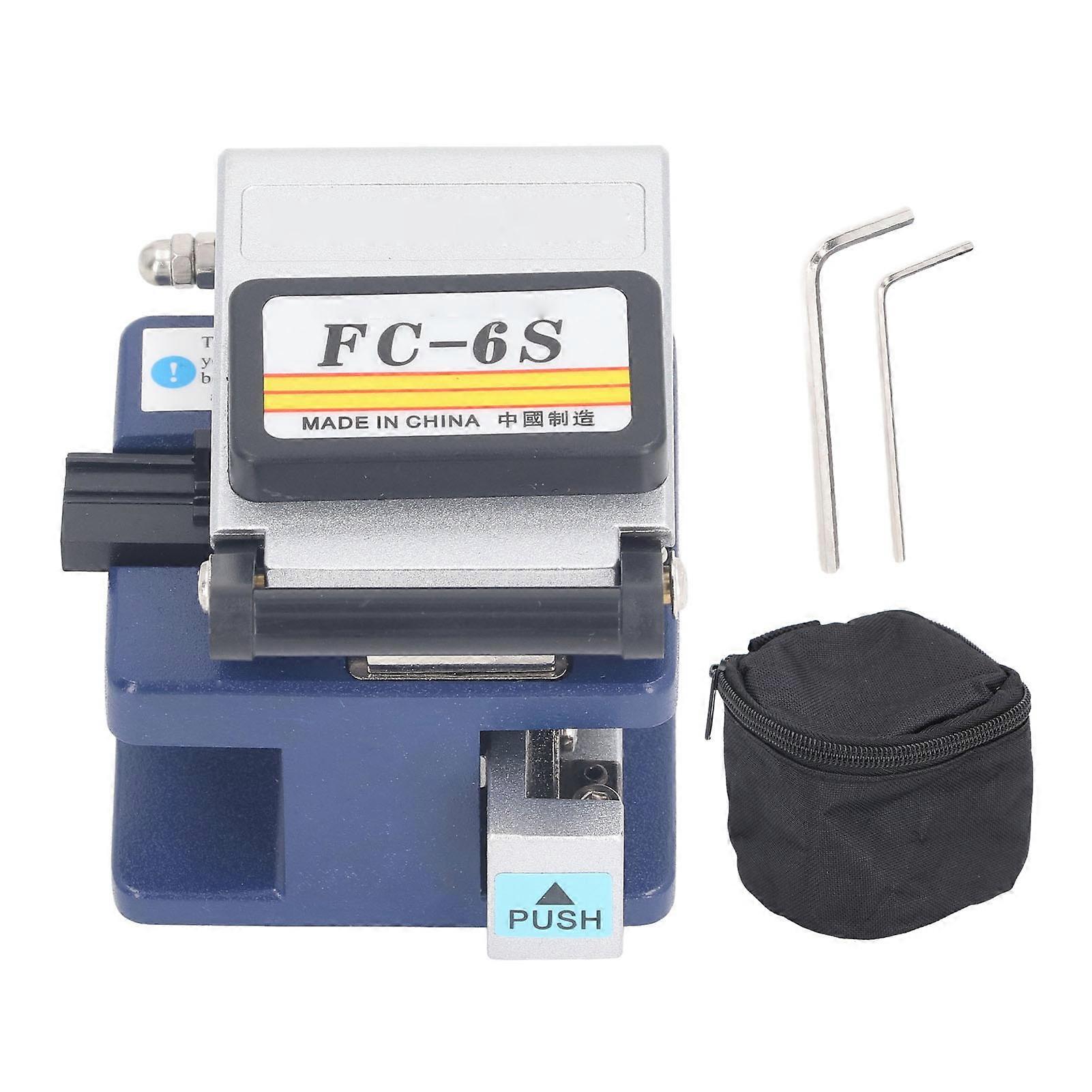 Fiber Optic Cleaver High Accuracy 12 Surfaces Blade Optical Fiber Cutter for Splicing and Cutting FC‑6S Blue Purple