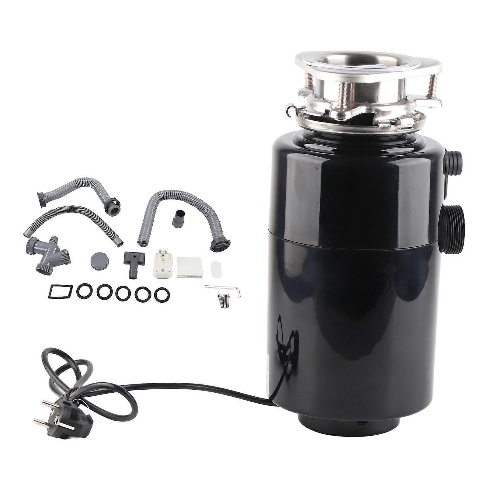 Kitchen Waste Disposer 1HP Power High Speed Large Torsion Low Noise Black Remote Control Food Garbage Disposal Crusher EU Plug 110‑240V