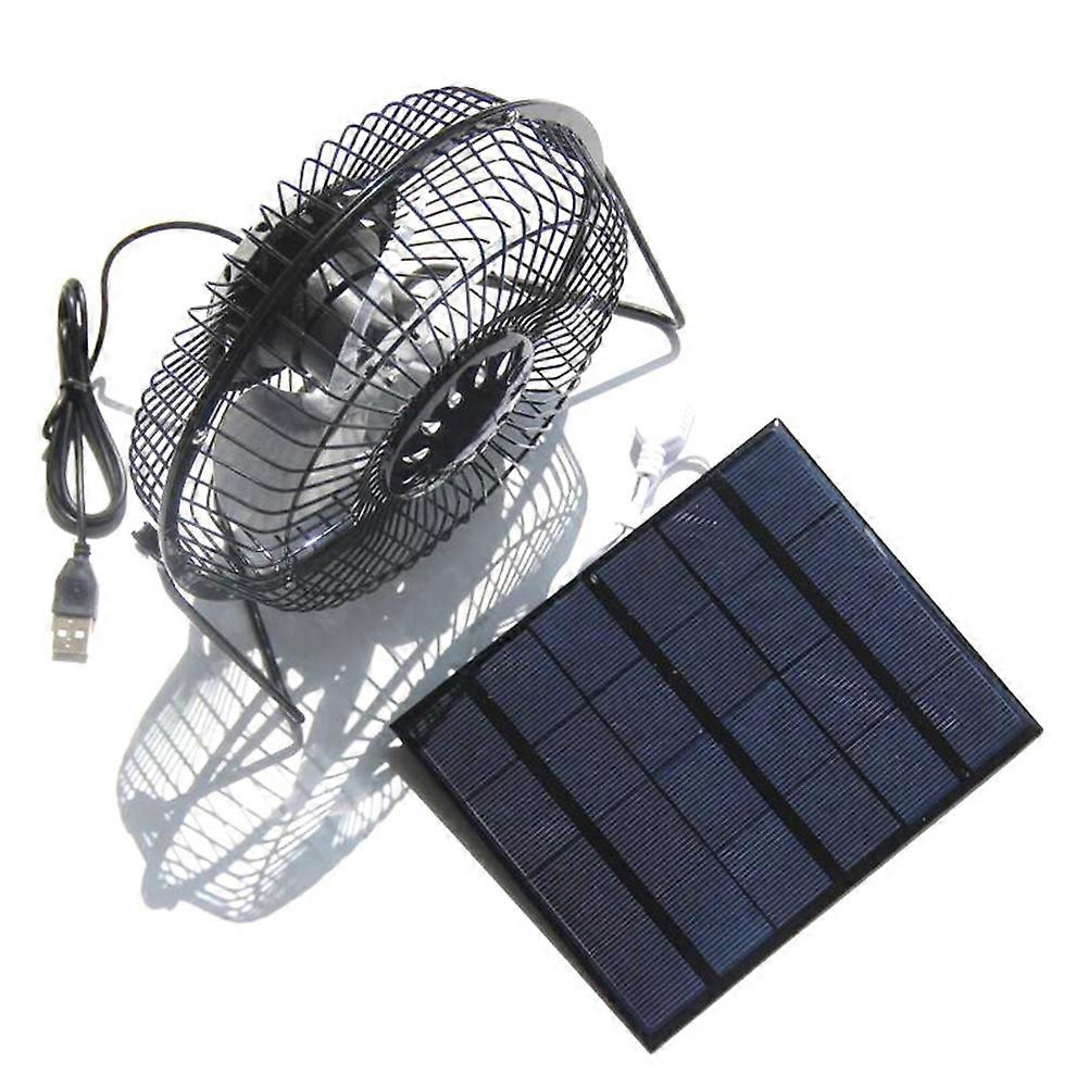 Solar Powered Fan Ventilation System Usb Desk Fan For Chicken House Outdoor Use 6 Inch 1Set