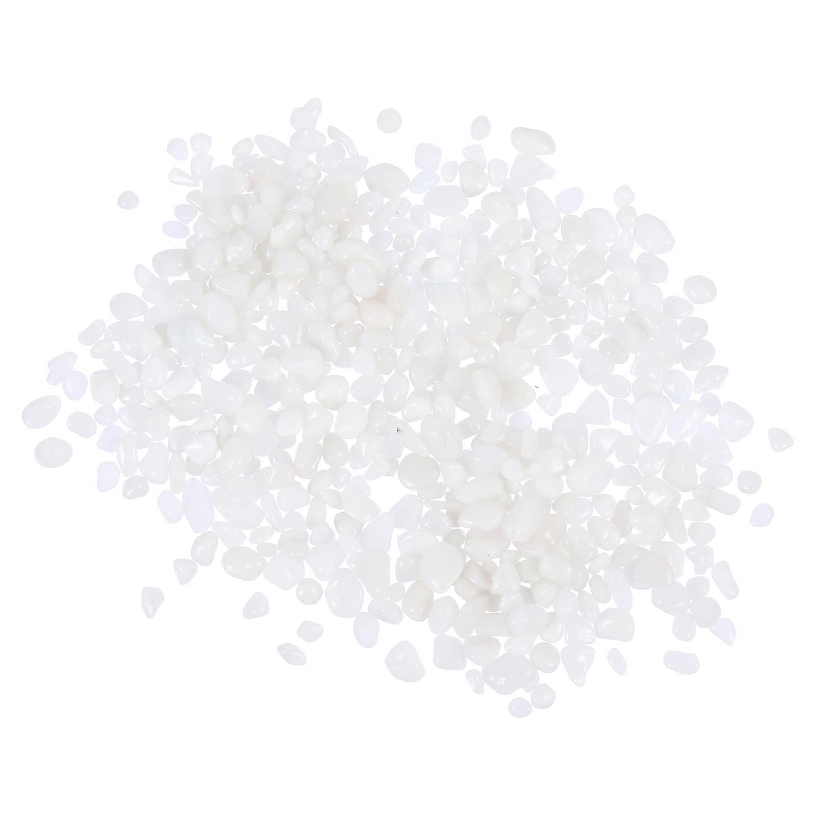 Crystal Gravel Glass Aquarium Stones White Color 0.3x0.3x0.3cm High Temperature Fired Safe to Aquatic Pets 1 Set of 500g