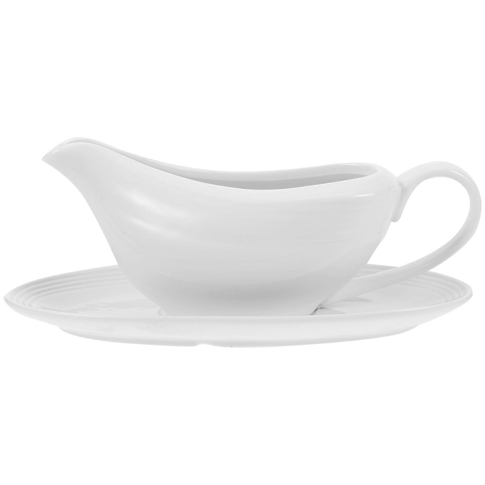 Porcelain Gravy Boat Ceramic Gravy Pitcher Guest Serving Preventing Spills Simple And Classy 1 Pair