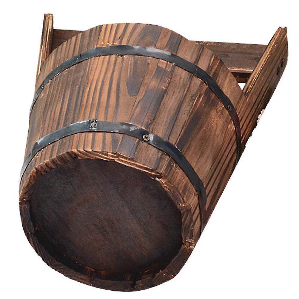 Fence Flower Container Stylish Bucket Flower Pot For Homeowners Plant Display Easy To Move Synthetic Material 10.6×9.1×5.1in 1Pcs