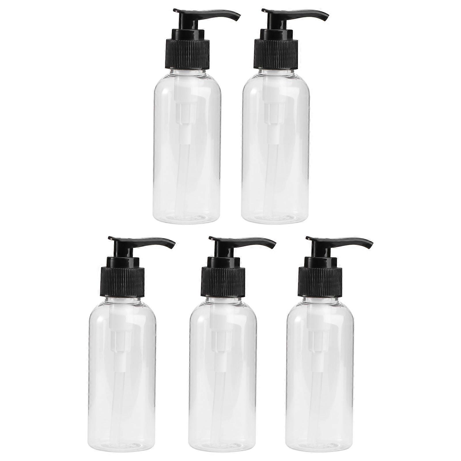 Travel Dispenser Bottles with Press Pump for Storage Made of Durable Plastic Black 100ml