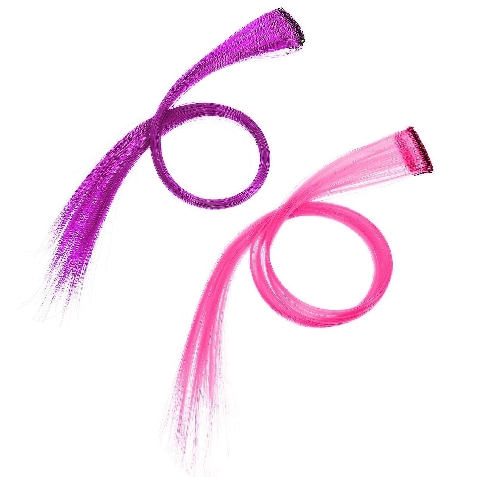 Colored Hair Extensions with Clips for Women Assorted Color Silk Material Easy to Use at Home