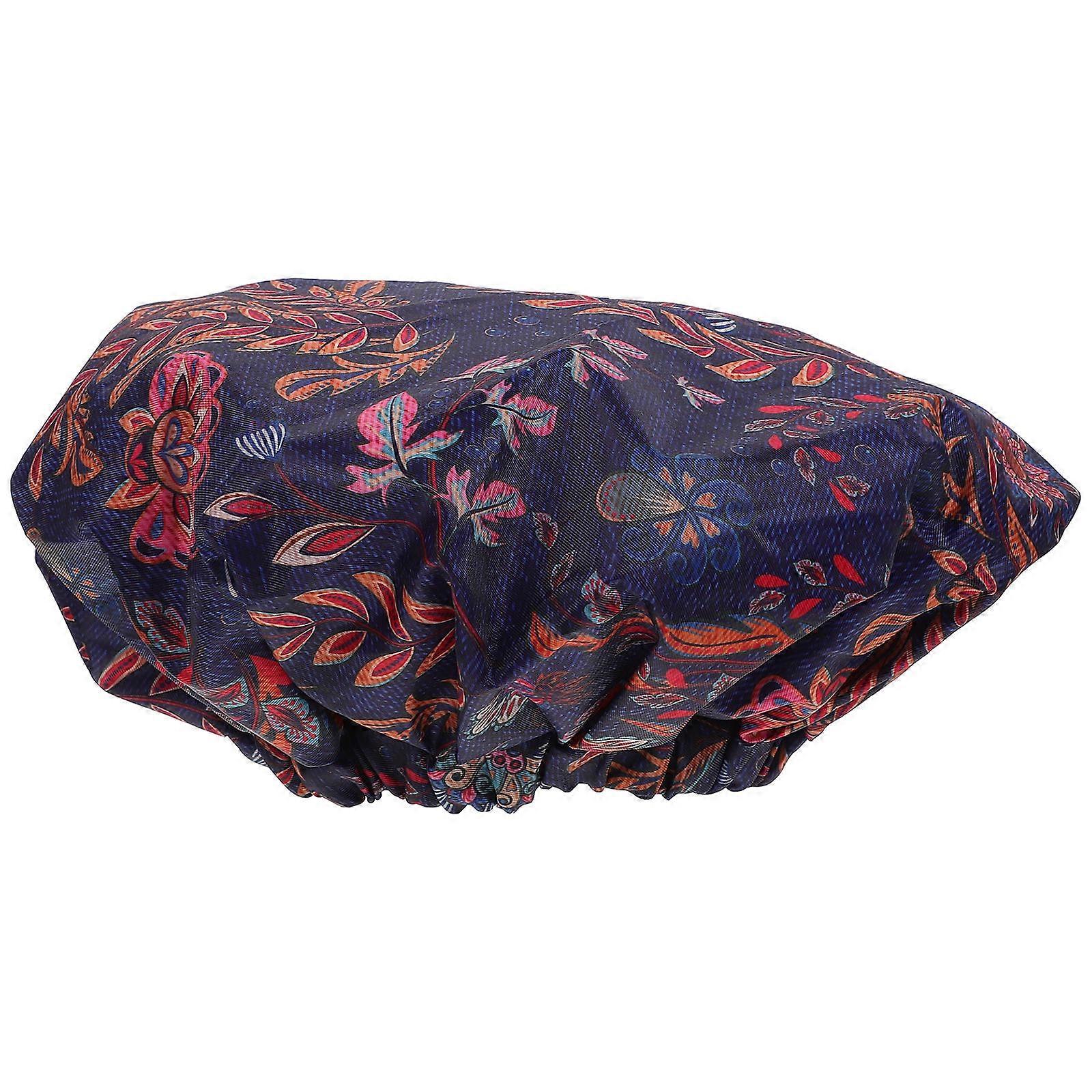 Bath Hat Cap Reusable Waterproof Creative Printing Patterns For Men Bathing 35x35cm 1Pcs