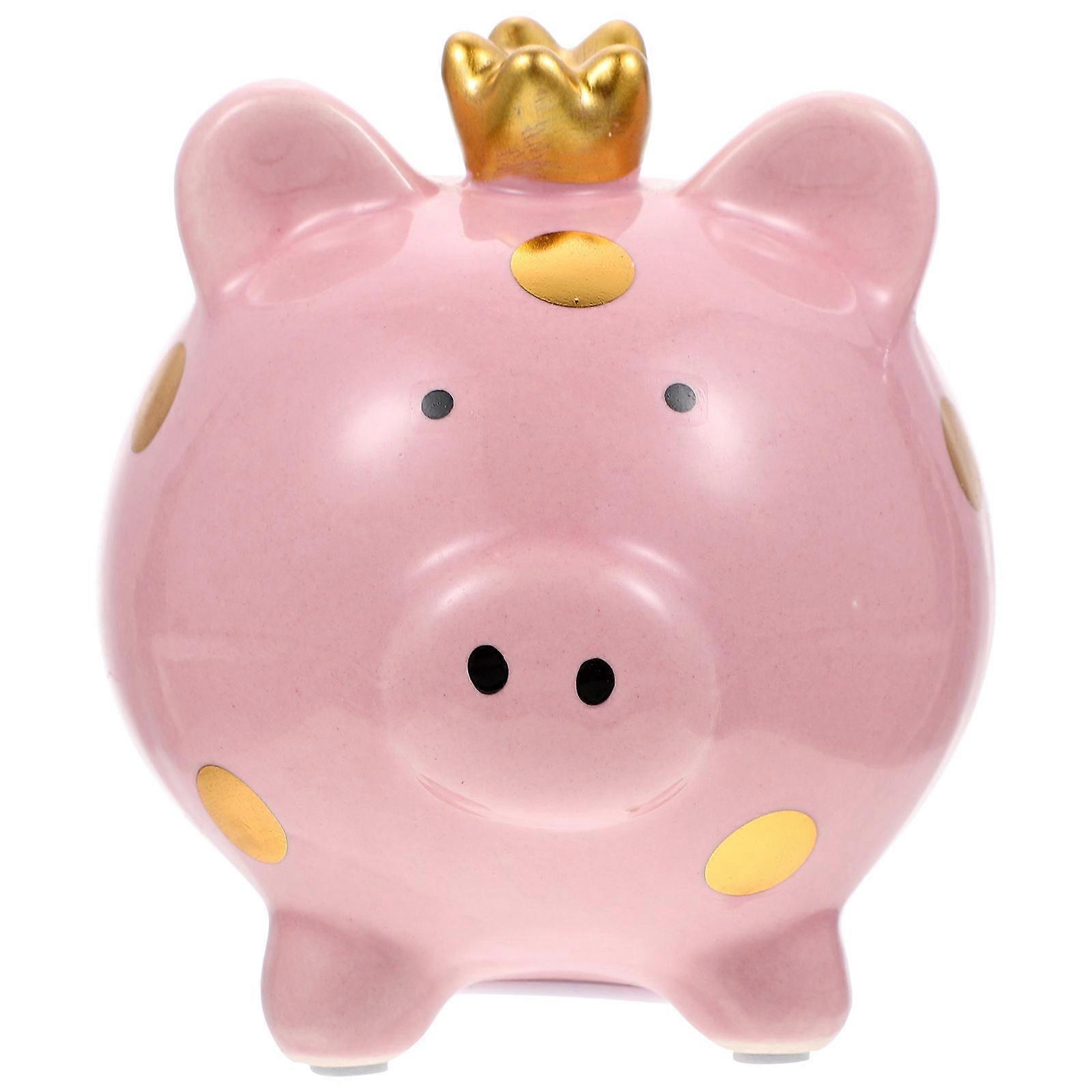 Cute Cartoon Pig Money Bank for Adults – Multifunctional Desktop Saving Pot for Home or Office – Easy to Clean Decorative Piggy Bank