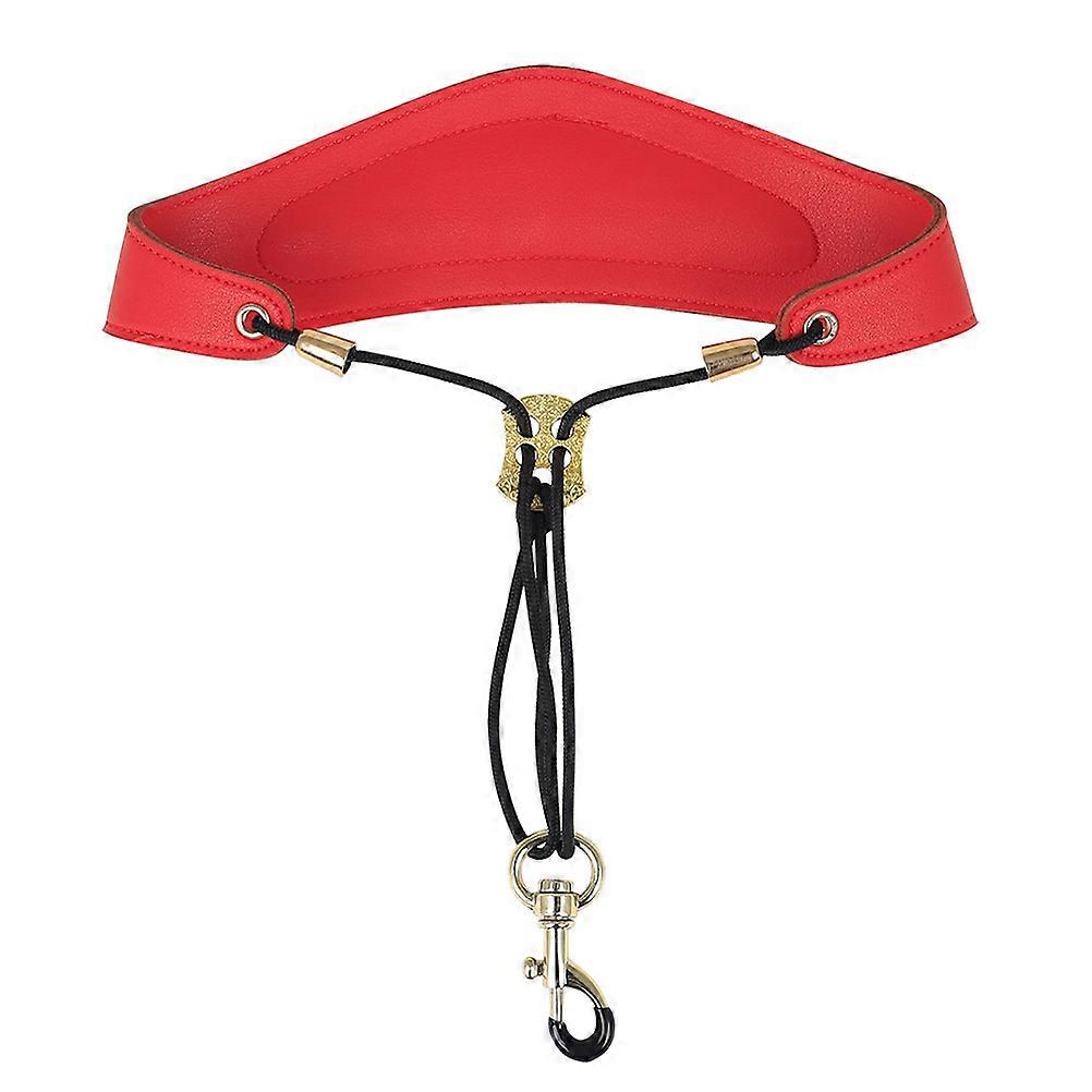 Durable Red Saxophone Strap with Adjustable Design for Musical Instruments Made of PU and Iron