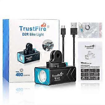 2025 Trustfire D2r Sykkel Oppladbart Lys 450lm Hurtigutløser Sykkeltilbehør Innebygd 1600mah Batteri Foran Bak Lommelykter