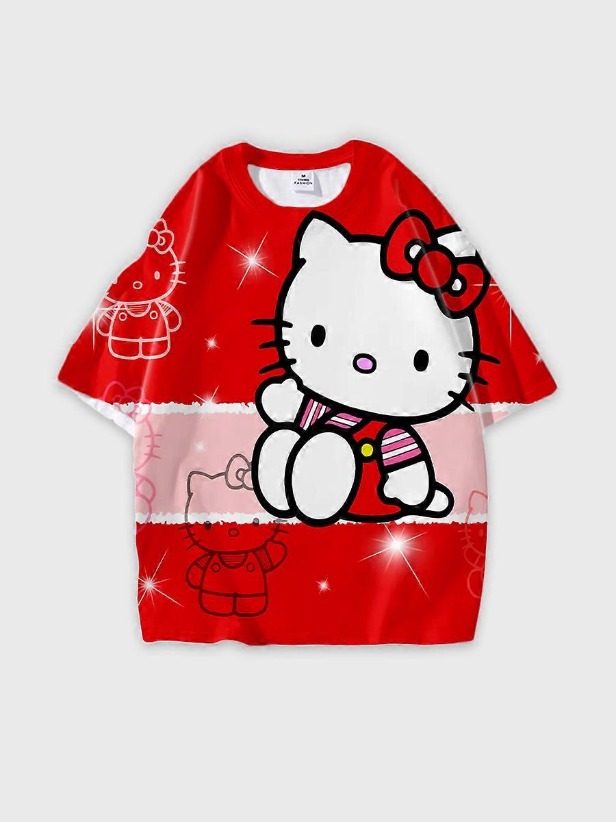 T-shirt girocollo Cartoon Pattern manica corta sciolta M67