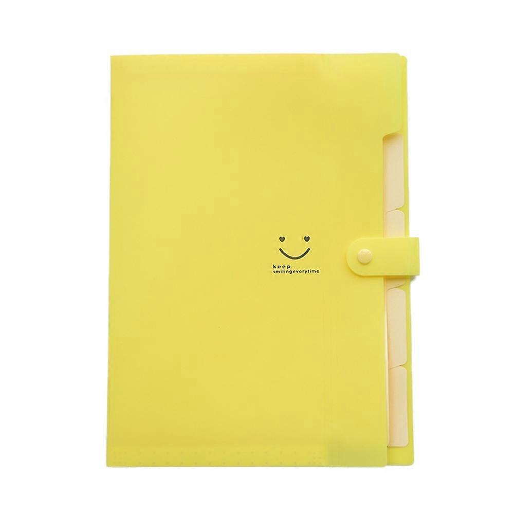 Document Organizer Plastic Folders A4 Size Bright Color Design for Home Use Yellow 1Pack
