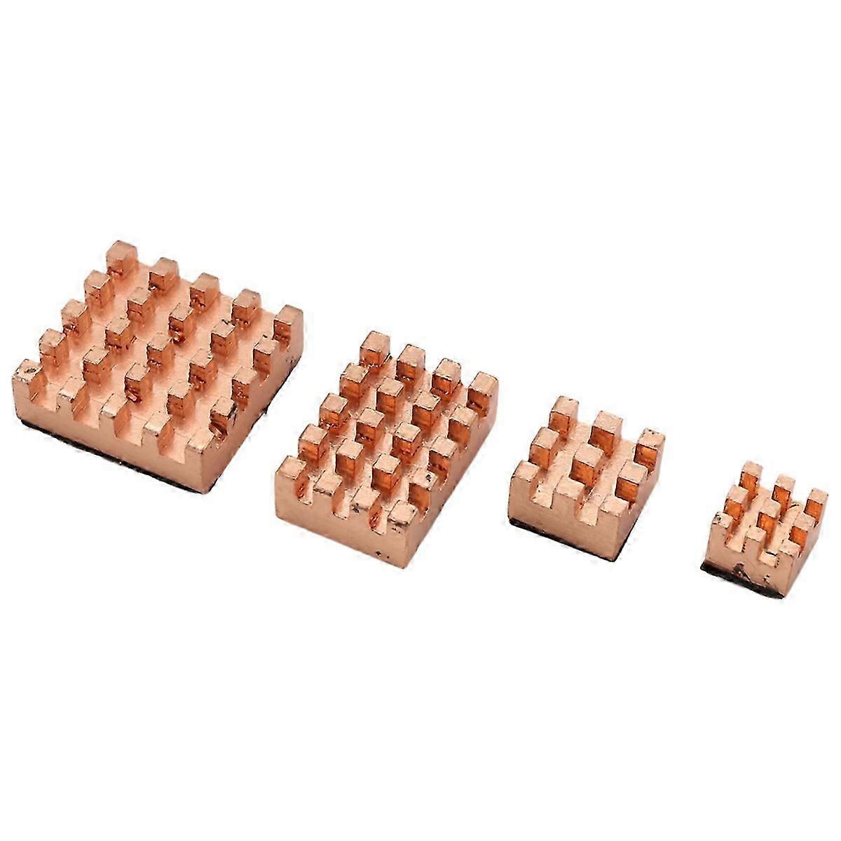 4 Pieces Cooling Copper Heatsink for Raspberry Pi 4B 1G 2G 4G Cooling Heatsinks Cooler(Pure Coper He