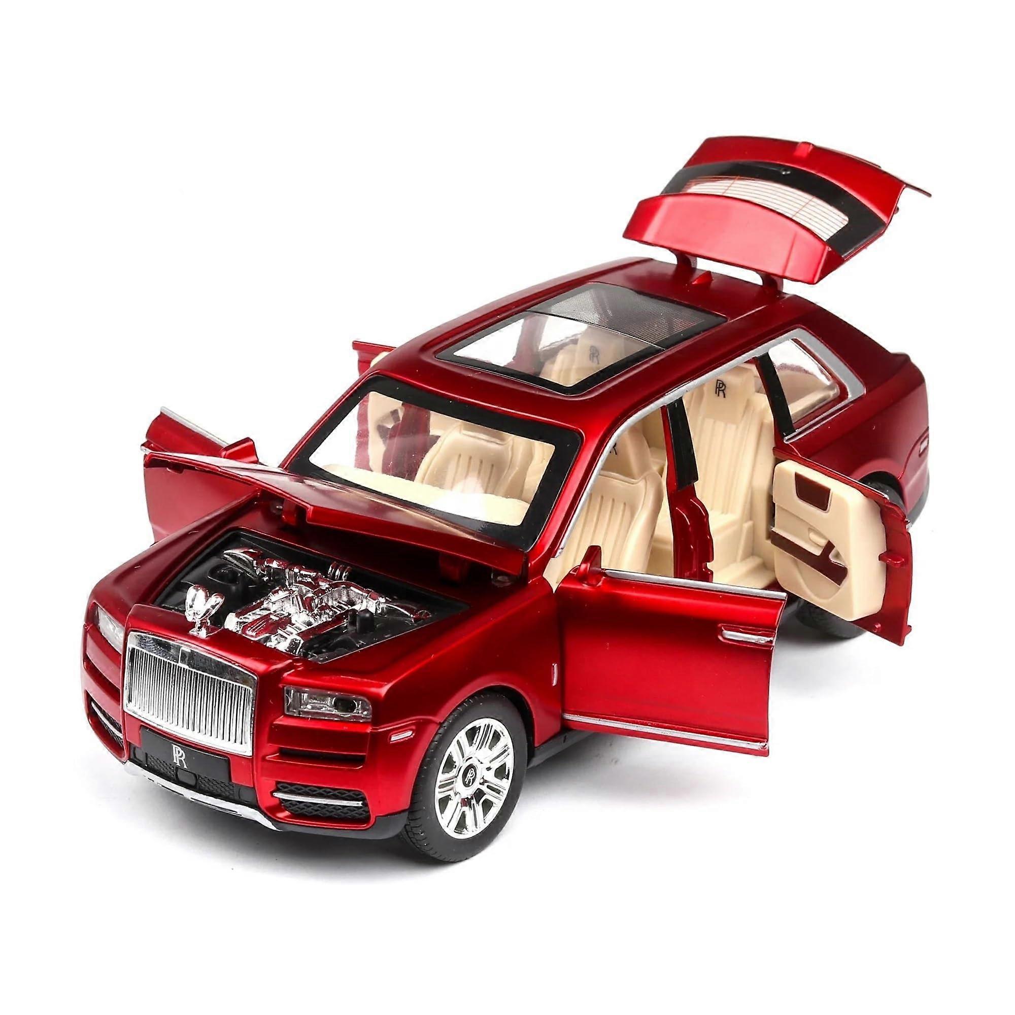 1 24 For Rolls Royce Cullinan Alloy Car Model Large Pull Back Toy Collections Decoration Diecast Vehicle Model (Red)