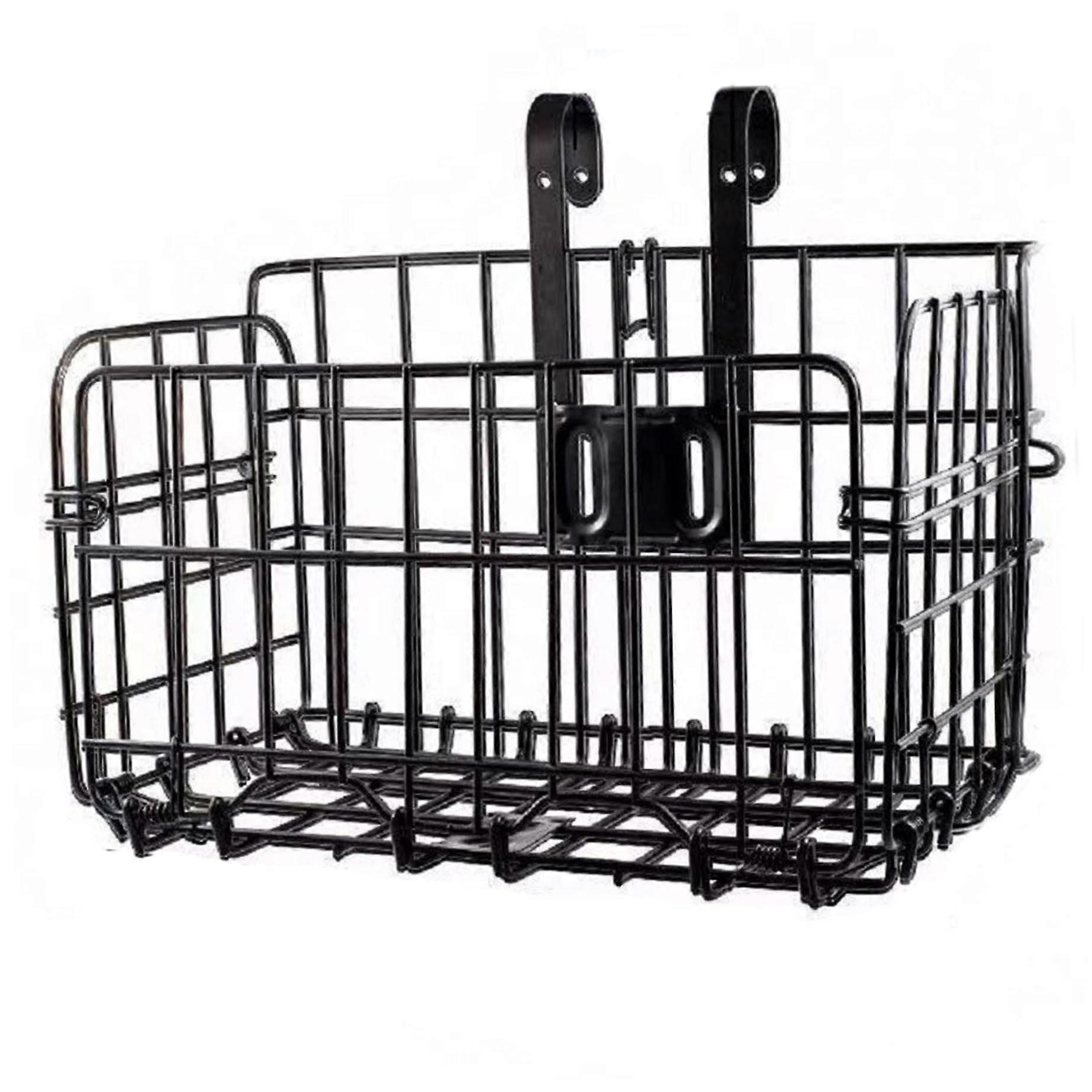 Front/rear bicycle basket 8.6x8x13.2 performance steel wire folding basket with handle
