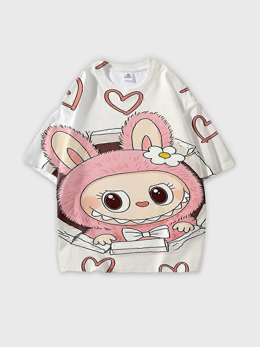 T-shirt round neck Pattern loose short sleeve P764