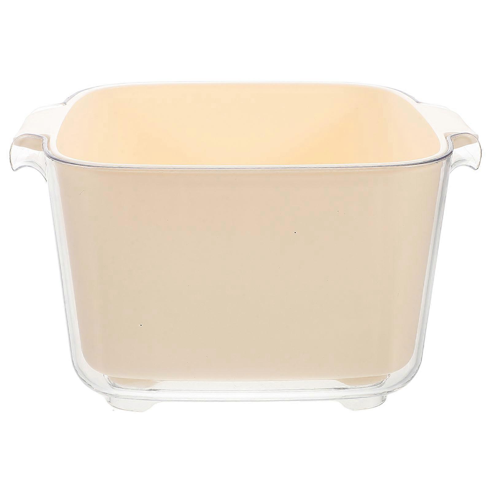 Multi-Functional Drainer Basket Multi-Functional Kitchen Drainer Basket For Home Use Beige 17.80X15.50X10.10CM Plastic Ergonomic 1Set