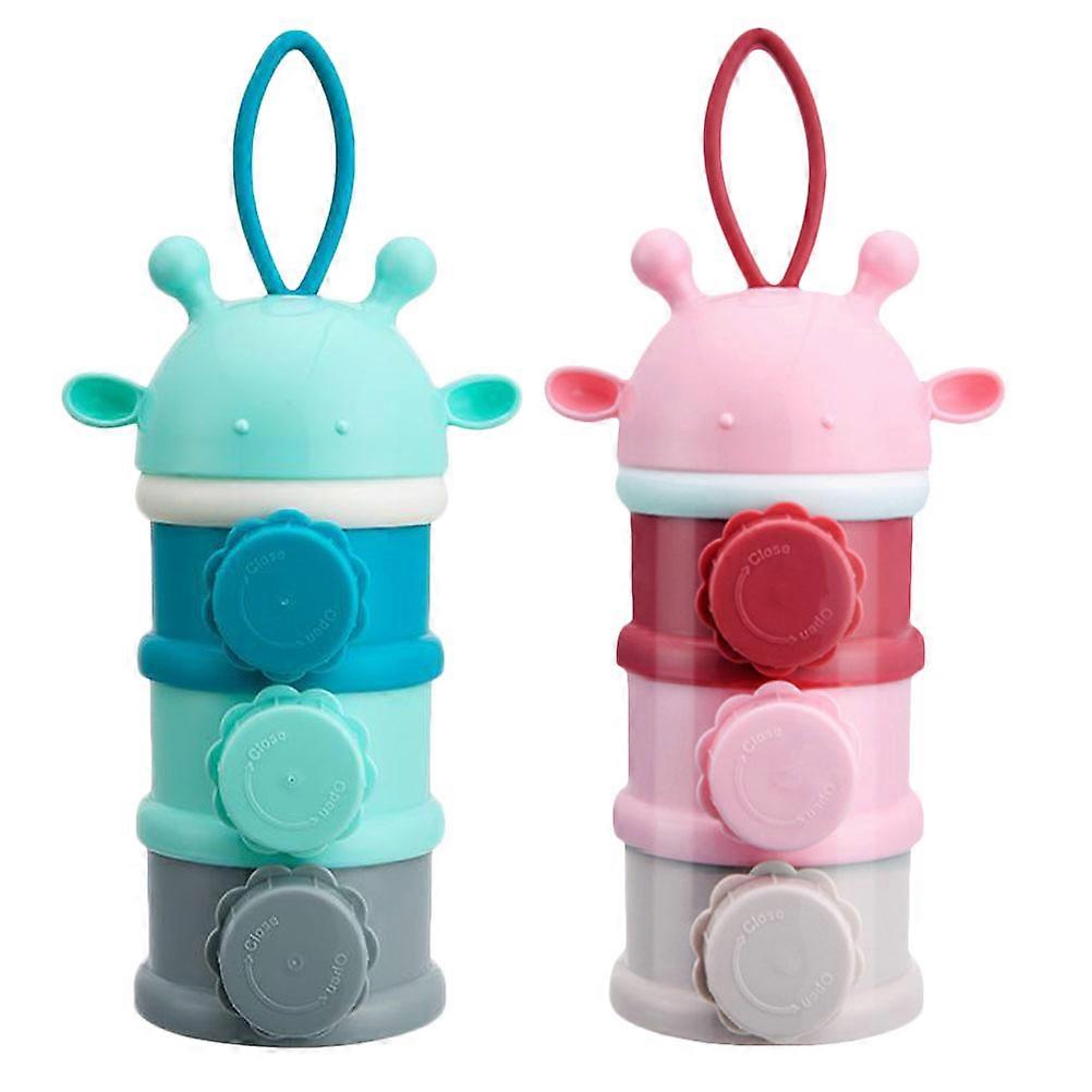 Portable Baby Formula Dispenser with Airtight Sealing Lid for Outdoor Use Assorted Color PP Material 2pcs