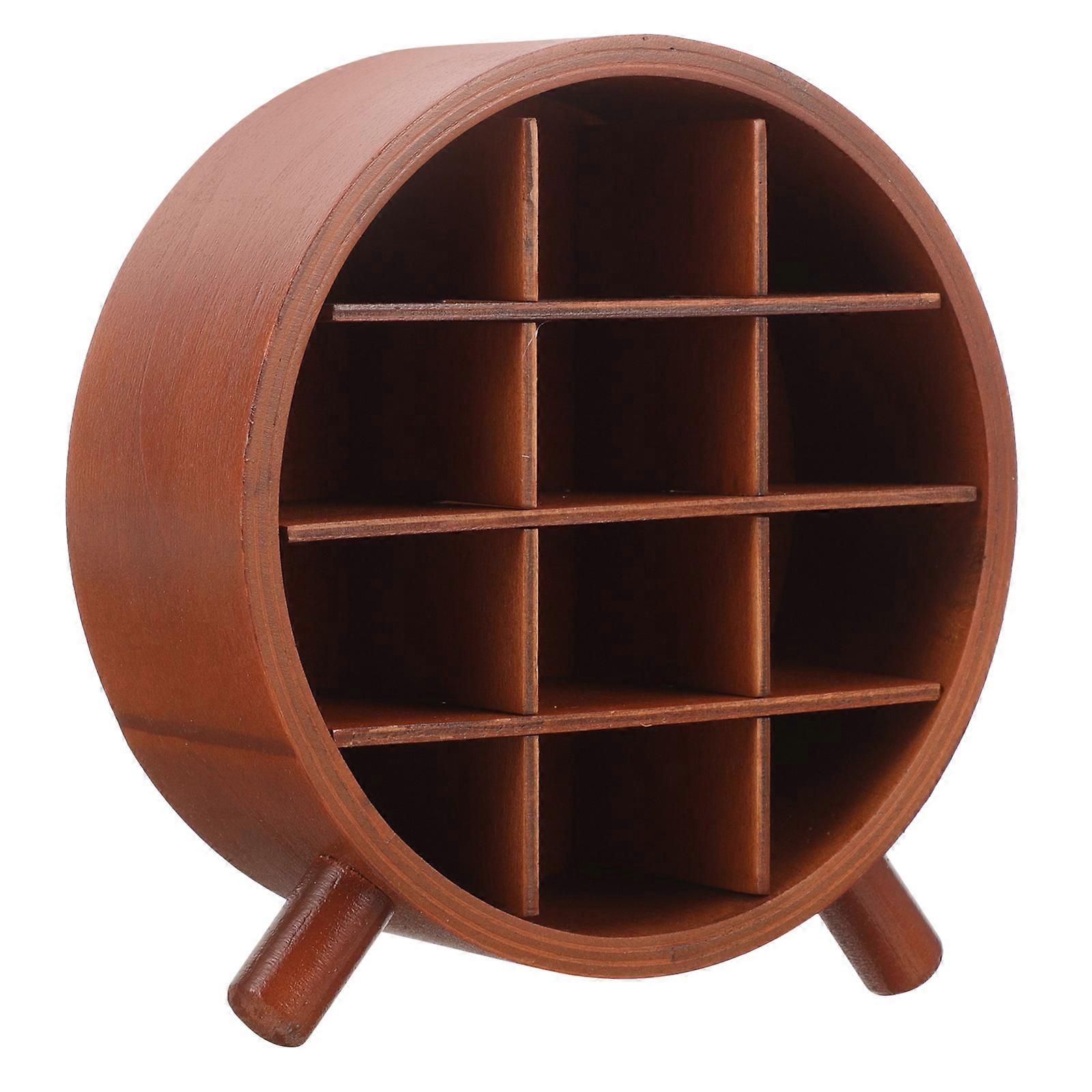 Wooden Lipstick Organizer with Craftsmanship for Storage Use Light Brown