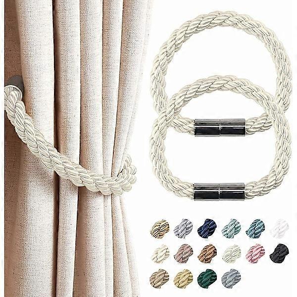 2er-Pack starke magnetische Vorhang-Tiebacks Moderne einfache Art Drape Krawatte Bequeme dekorative gewebte Seil Vorhanghalter für dünne oder dicke Vorhänge