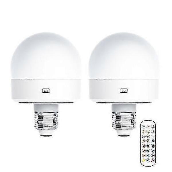 USB rechargeable lamp with remote control timer dimmable easy to install battery powered E27 lamp RGB lamp.