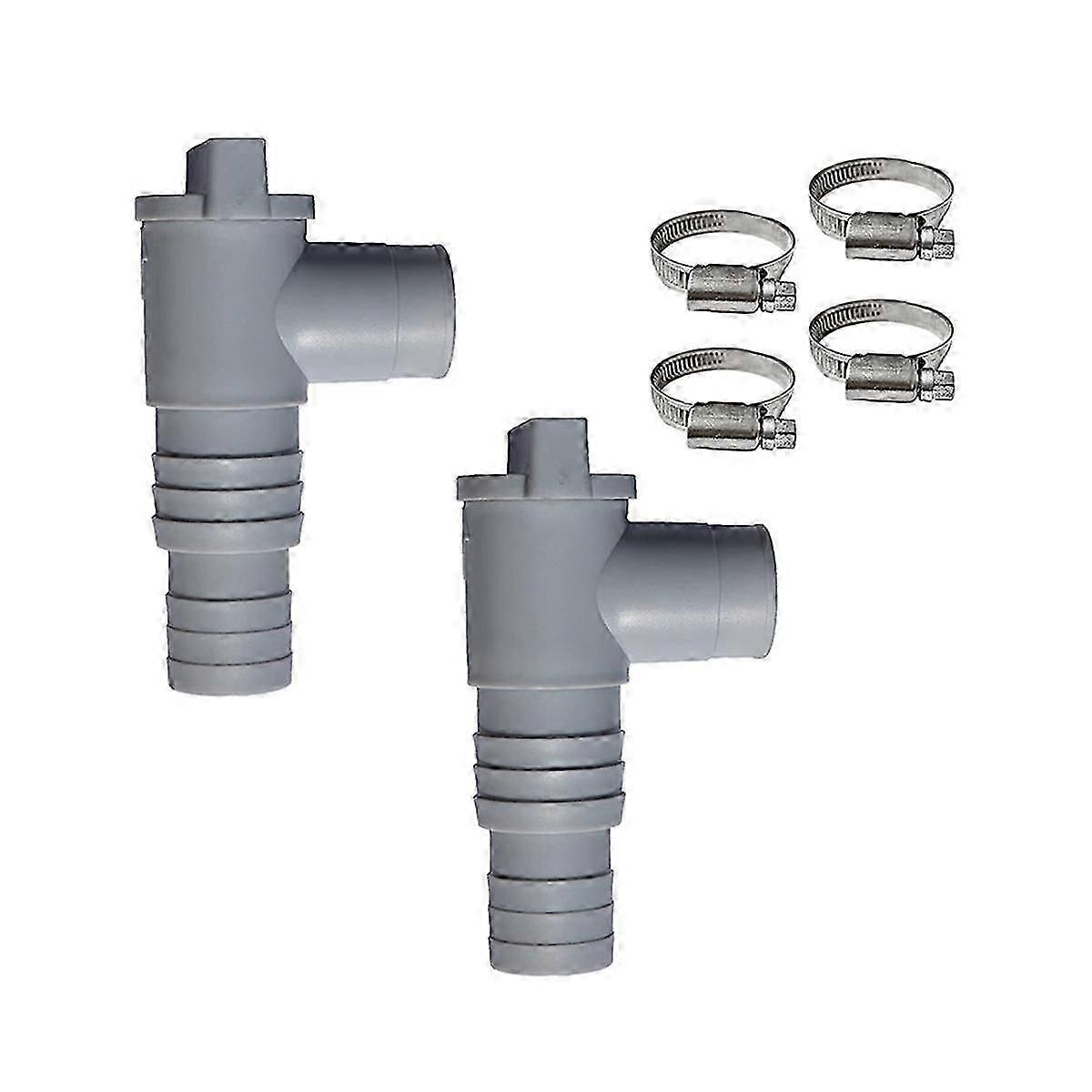 2 Pack PVC Pool Filter Pump Adapter Kit for 32Mm Hose On/Off Plunger Valve Leak Proof Seal Replacem