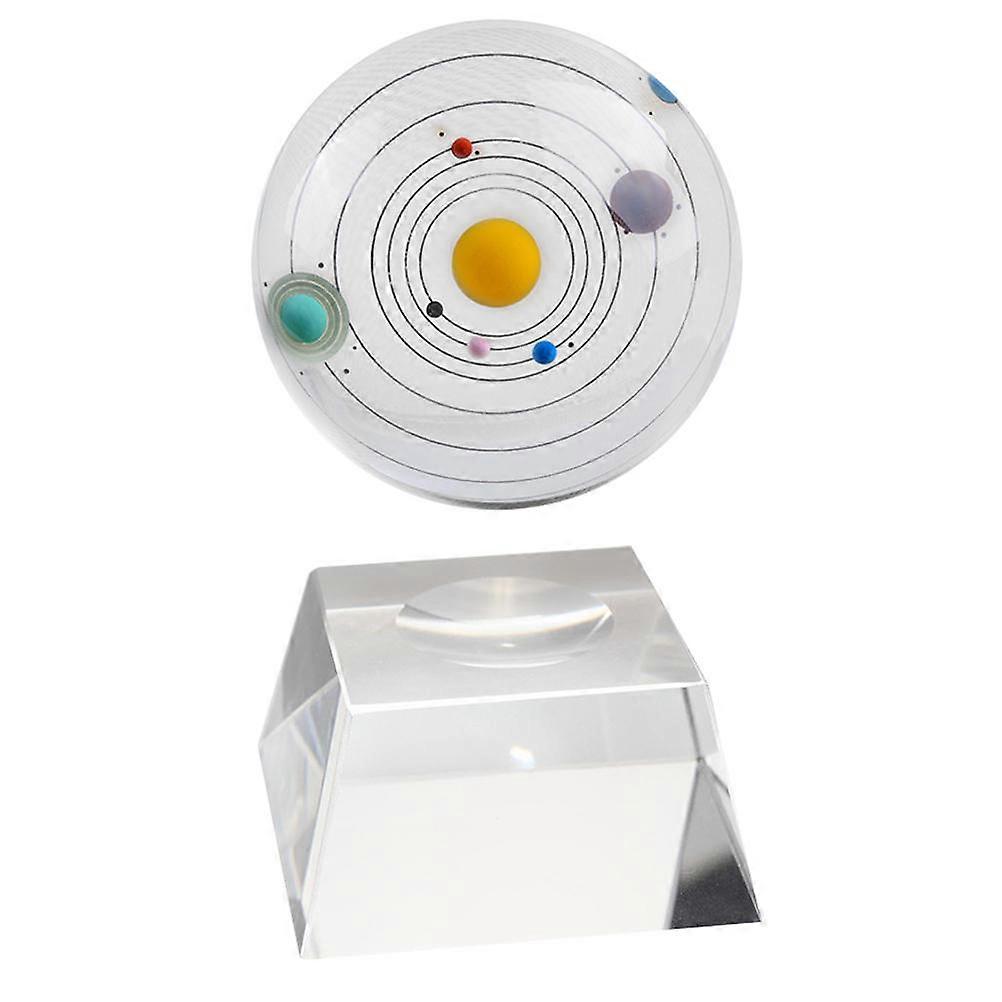 Solar System Crystal Ball Ornament   Transparent Planet Model for Home & Office Decor Display