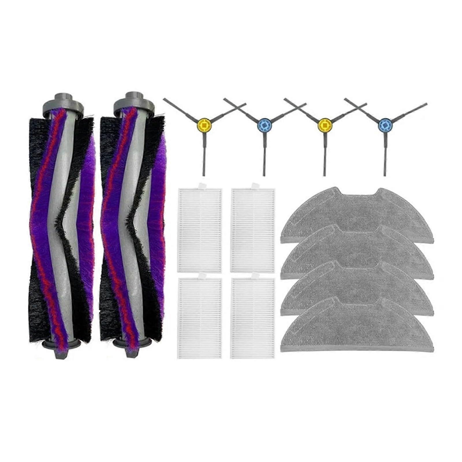 Retail replacement parts and accessories, compatible with Eureka E10s robot vacuum, side brush, HEPA filter, mopping pads as shown.