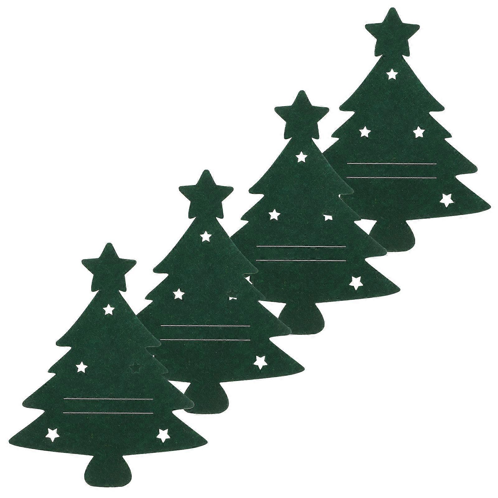 4 قطع حامل أدوات مائدة من القماش الأخضر لتصميم الحفلات شجرة عيد الميلاد مناسبة احتفالية ديكور الجدول