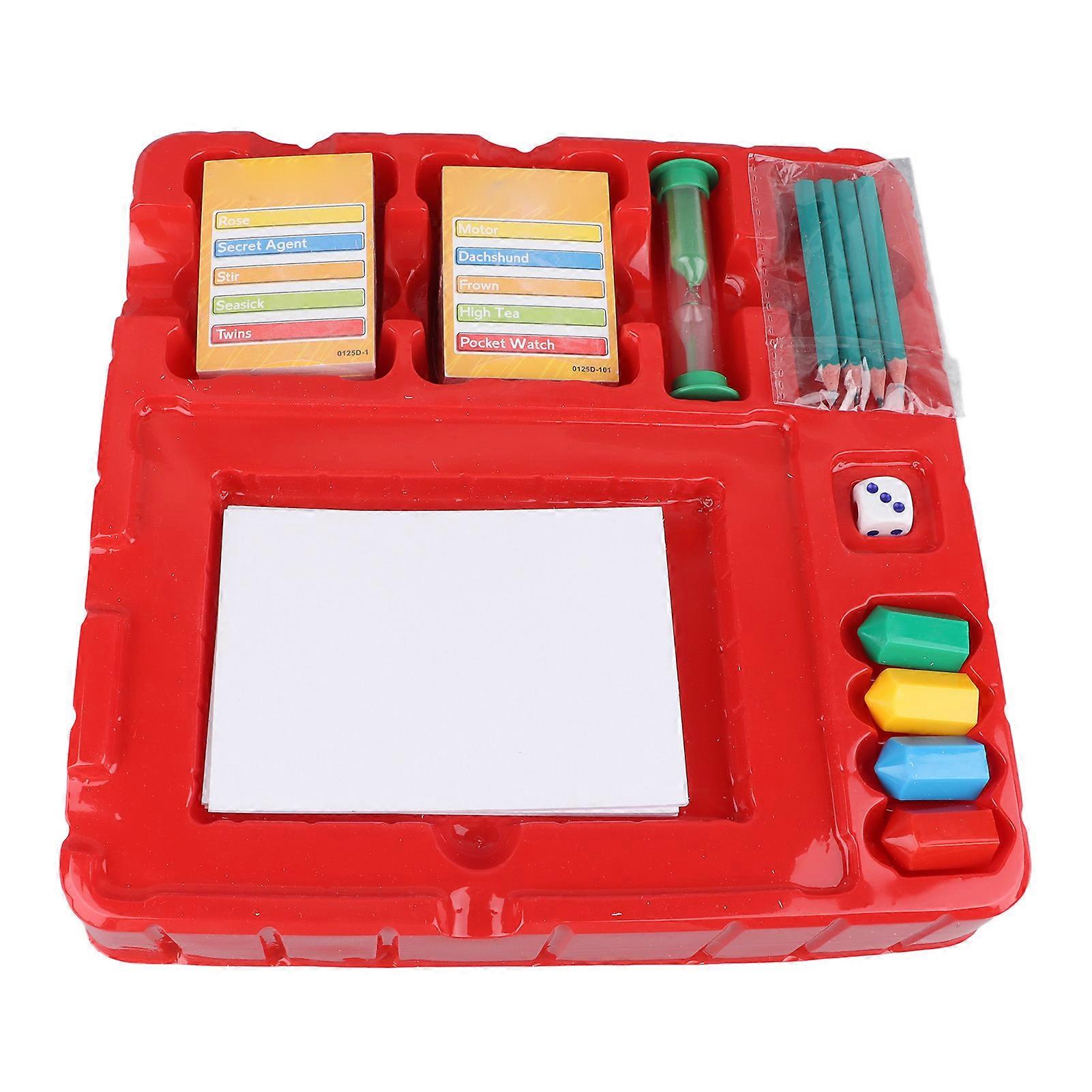 Pictionary Board Game with 1 Dice Sand Clock 2 Gaming Puzzle Interesting Card Board Game