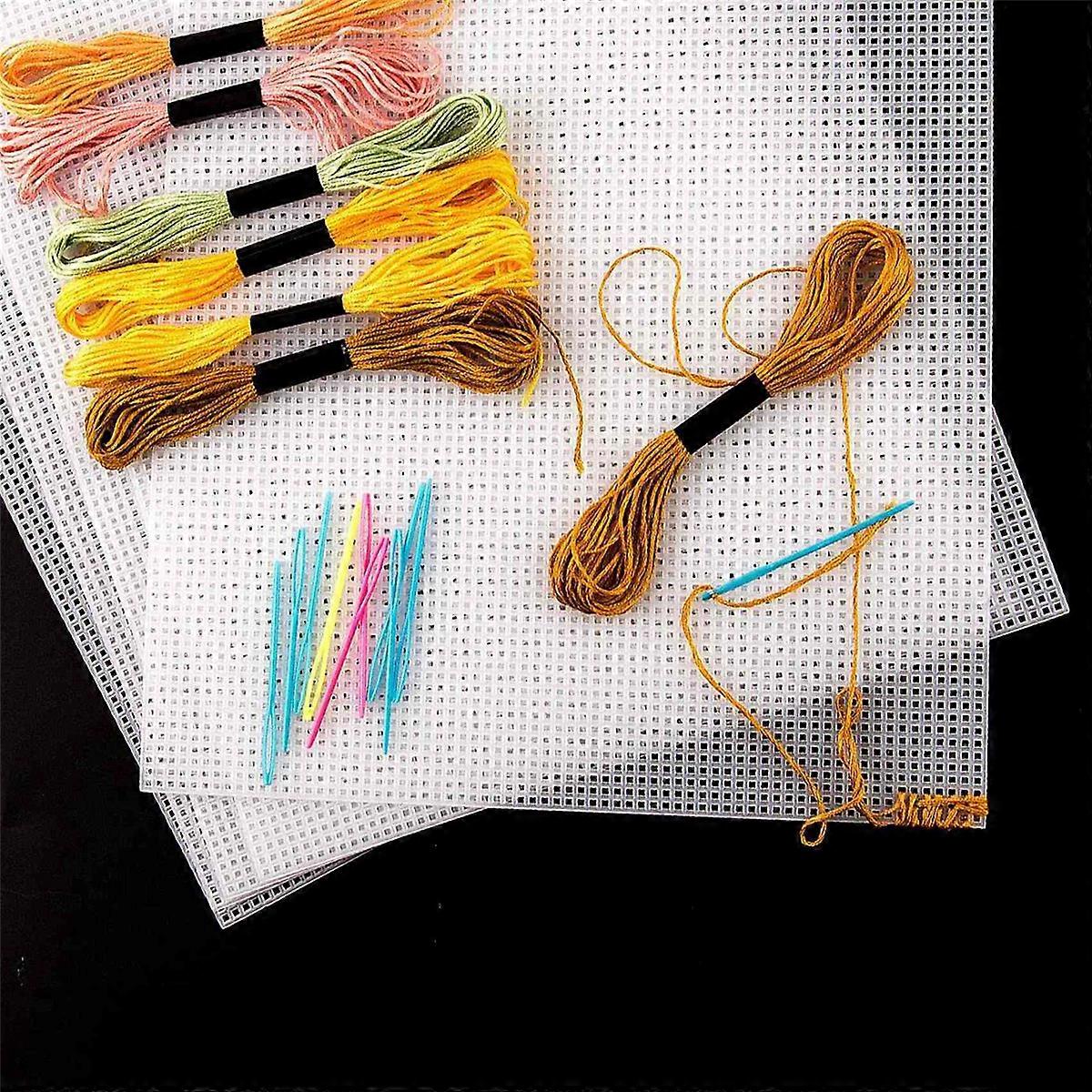 40Pcs Plastic Mesh Canvas Sheets for Embroidery, Acrylic Yarn Crafting, Knit and Crochet Projects (1