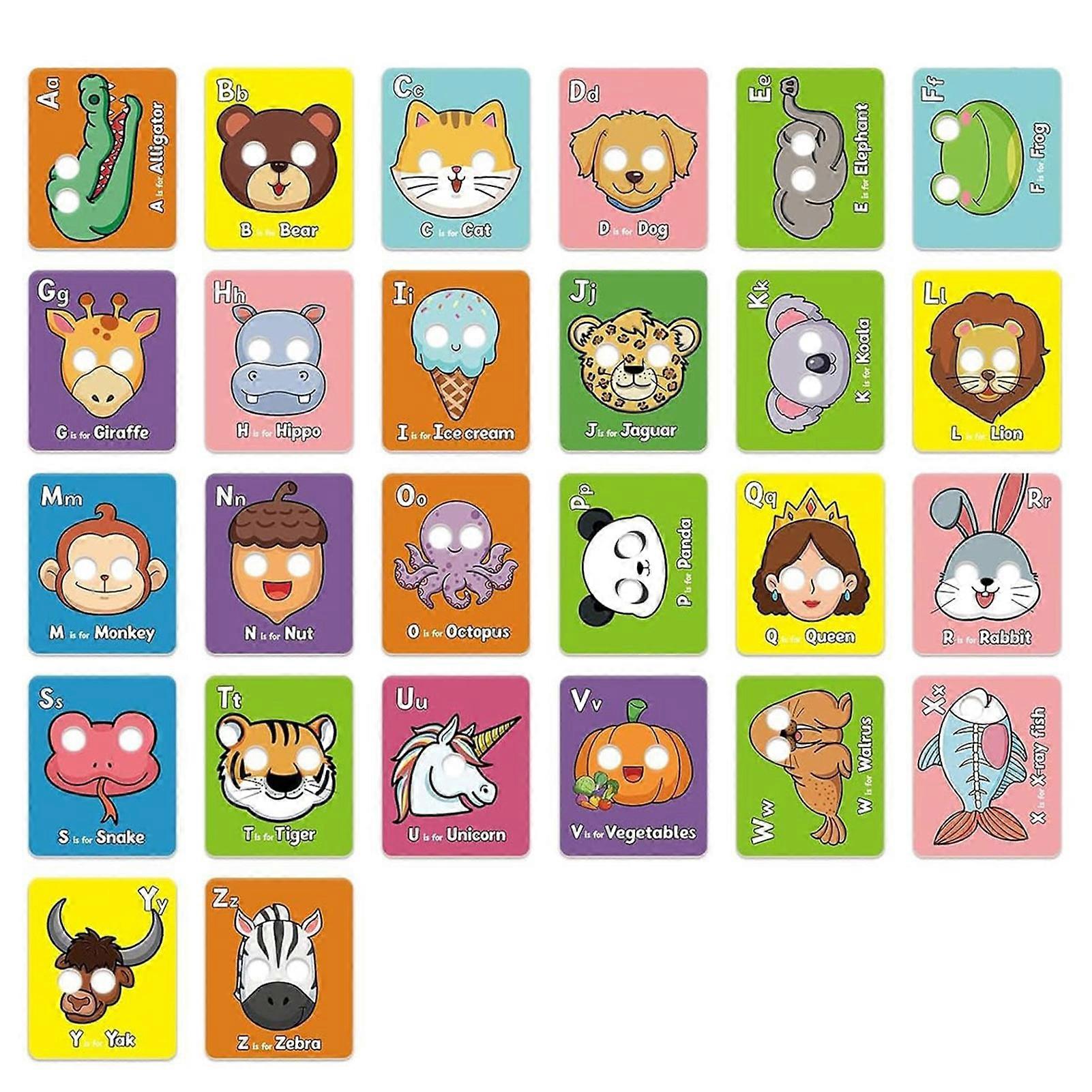 巨大なABCアニマルフラッシュカード26PCS子供幼児の就学前学習のためのカラフルな教育玩具
