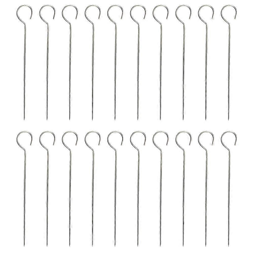 Stainless Steel BBQ skewers for Grilling Meat and Vegetables 20 Pieces Reusable 7.8 Inches