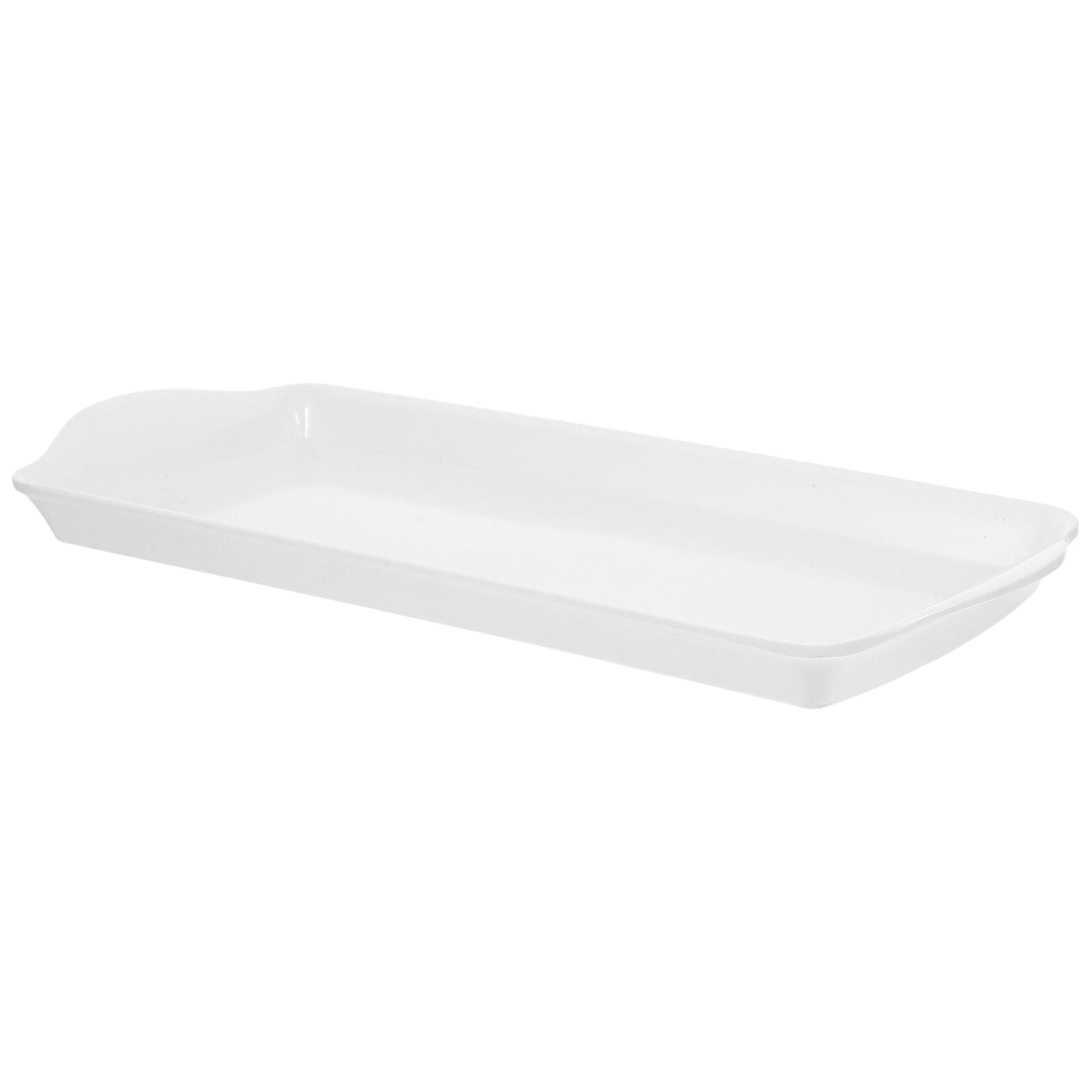 White Serving Tray with Dual Handles for Home Use Perfect for Fruits Snacks and Desserts 11.8 x 7.9 Inches