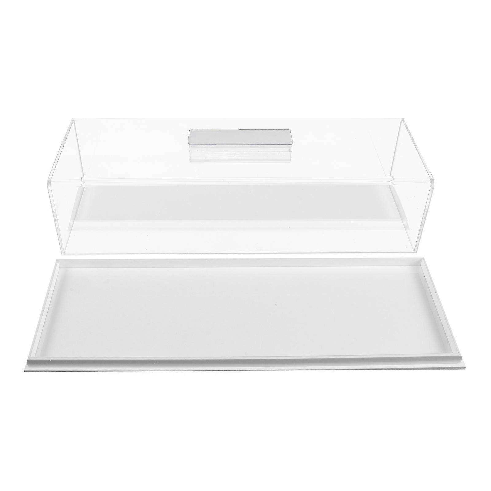 Présentoir à gâteau avec couvercle rectangulaire acrylique multifonctionnel gâteaux assiette à dessert boulangerie utilisation 1Set