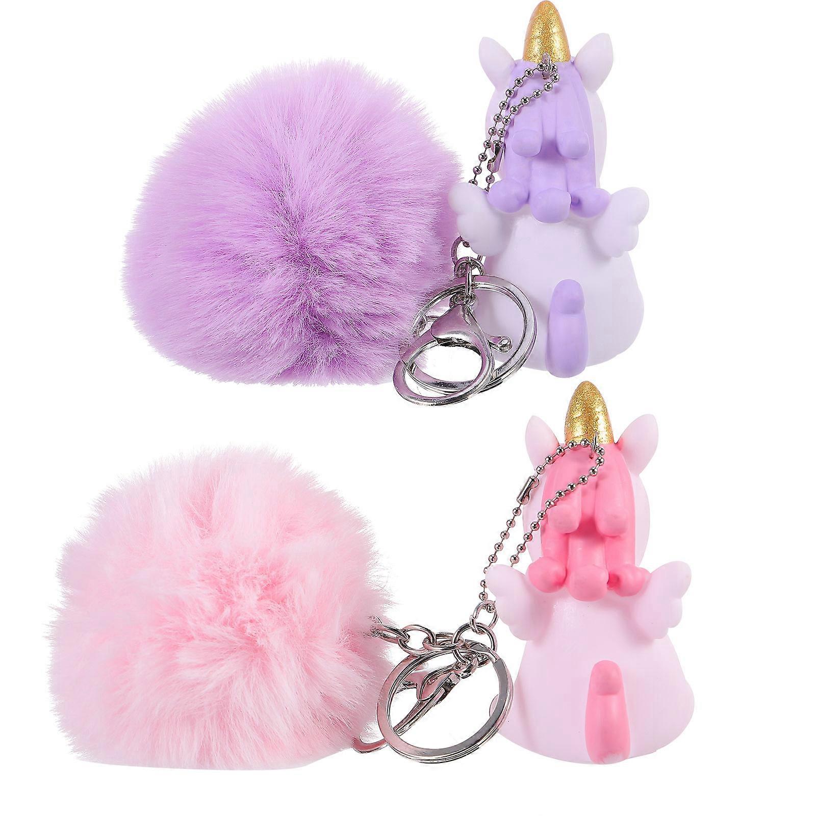 Unicorn Key Chains Lovely Unicorn Shape Key Chains for Decor 2Pcs