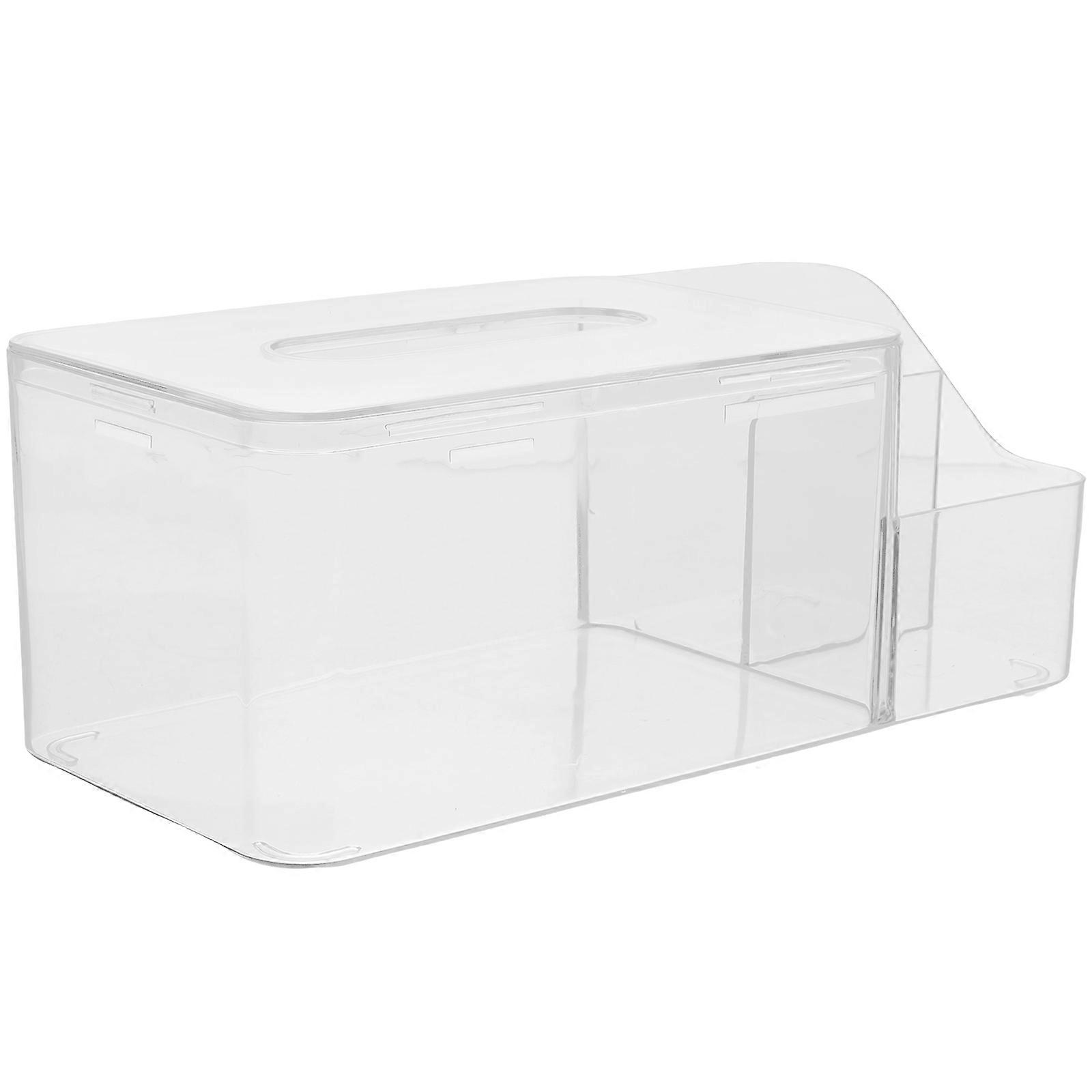 Bathroom Organiser Rectangular Tissue Box Holder For Home Use Transparent Material Tissue Storage 1Pcs