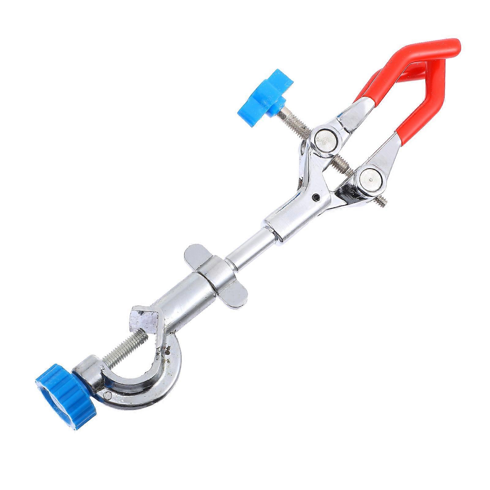 Electroplated Prong Laboratory Clamp with Adjustable Jaw and Non Slip Sleeve – Corrosion Resistant Test Tube Holder for Flasks, Cylindrical Tubes,